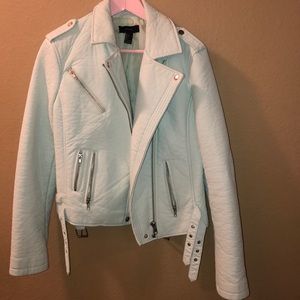 Mint Pleather Moto Jacket